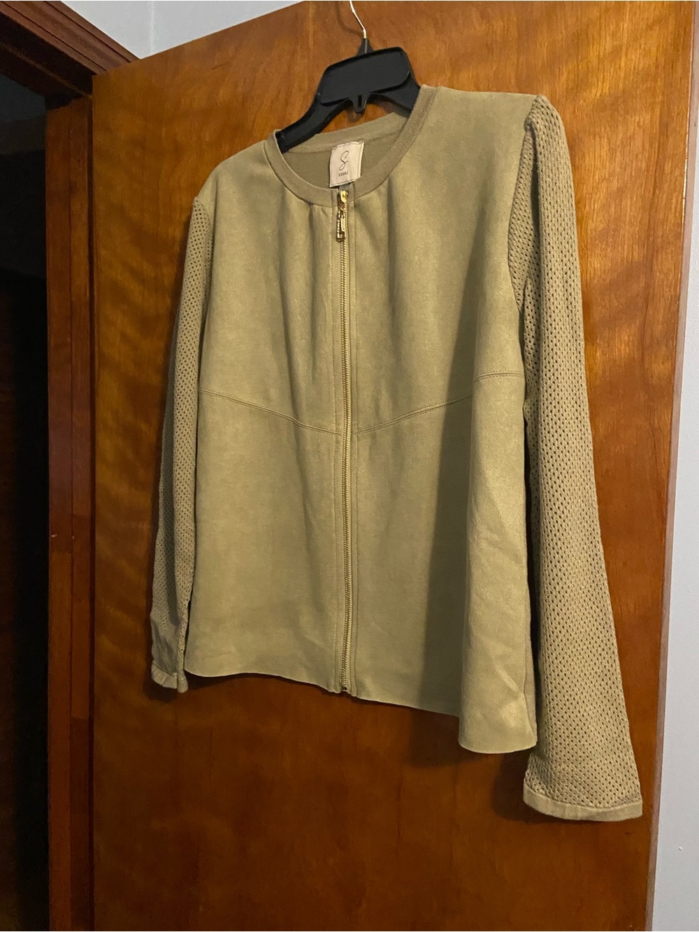 Sioni Olive Green Zip-Front Cardigan Sweater
